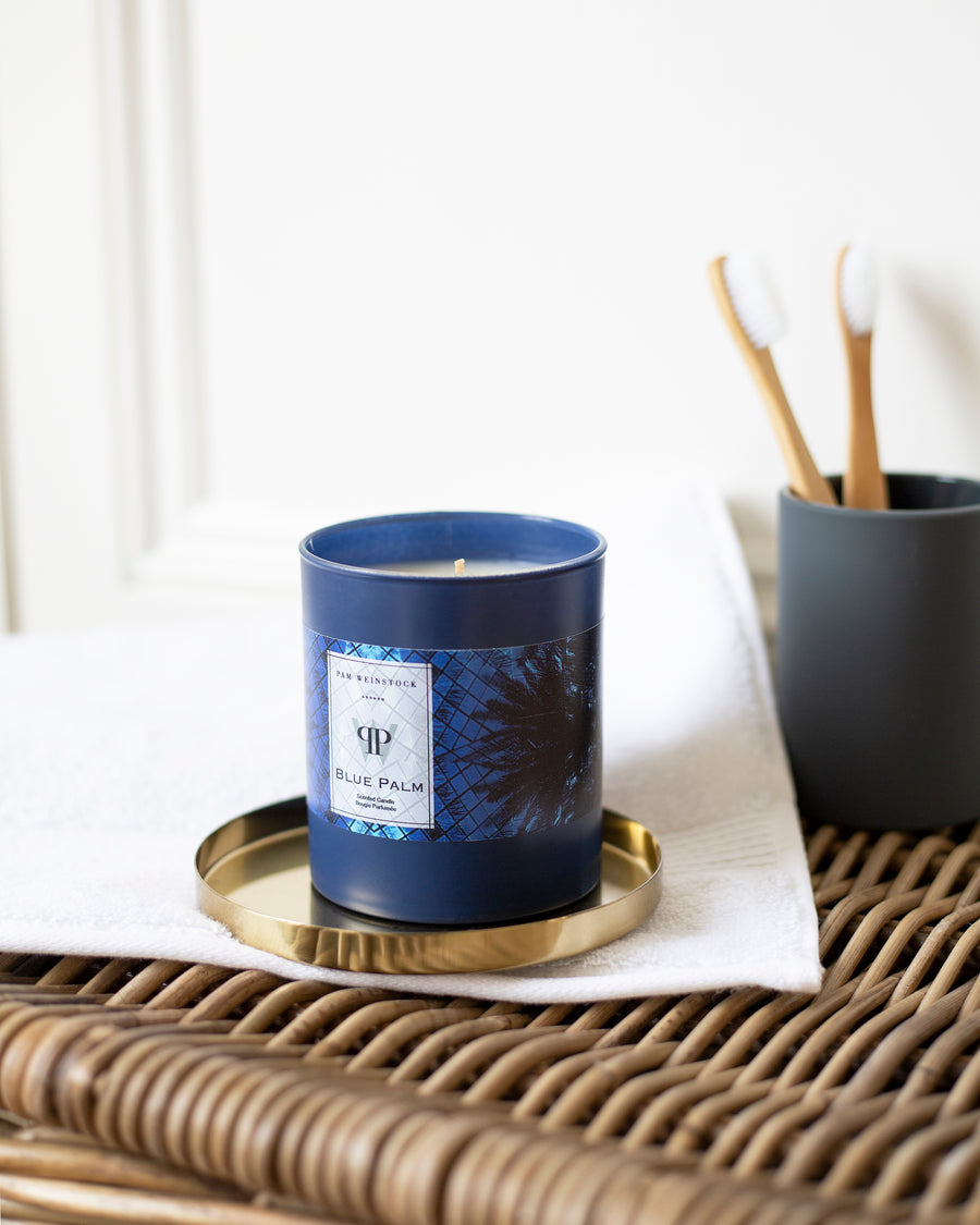 Blue Palm Candle